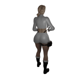 Curvy Spy with her pistol v2 3d model
