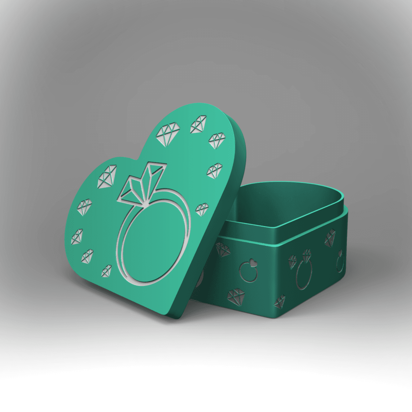 Diamond Heart Gift Box 3d model