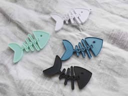 Articulated Skeleton Fish Keychain 3d model