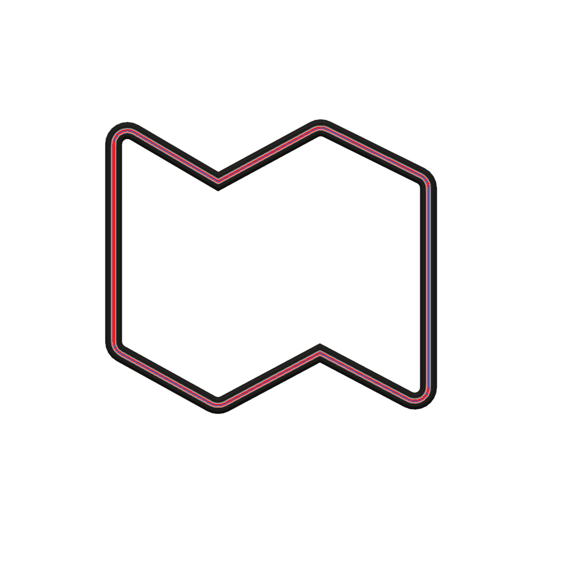 Z-Fold Map Cookie Cutter STL File - 4 inches 3d model