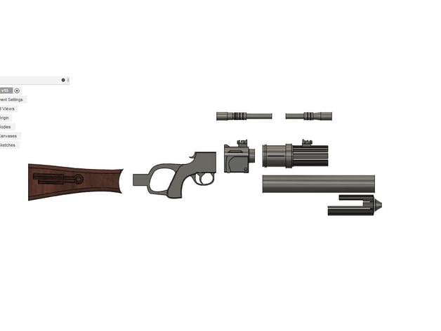 Boba Fett's EE-3 Blaster Rifle 3d model
