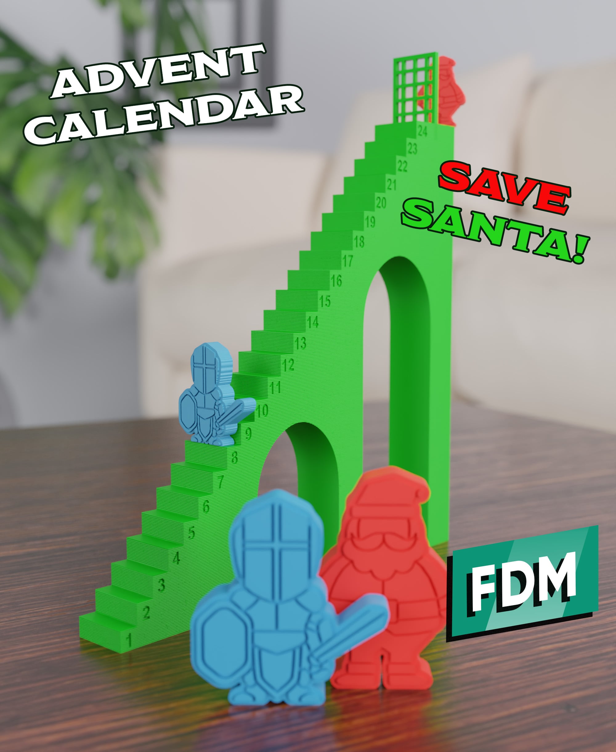 Christmas - Advent Calendar - Save Santa! 3d model