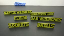 Toolbox Labels | Style D Essential Set | 6-Piece Starter Pack | R7Makers 3d model
