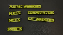 Toolbox Labels | Style D Essential Set | 6-Piece Starter Pack | R7Makers 3d model