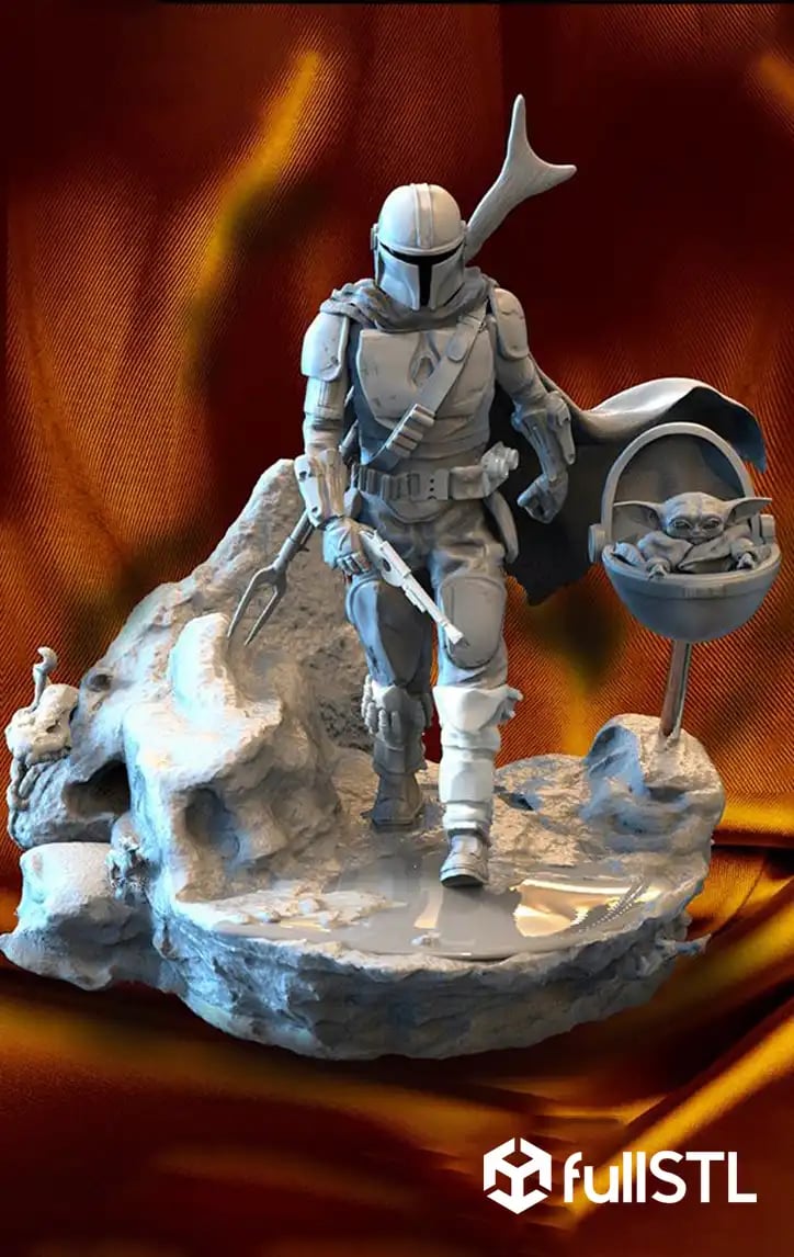 The Mandalorian Standing STL 3D Print Model 3d model