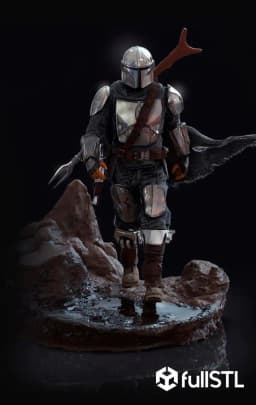 The Mandalorian Standing STL 3D Print Model 3d model