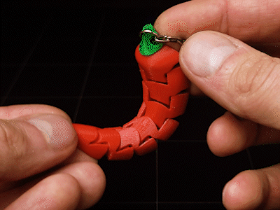 Flexible Chili Pepper keychain 3d model