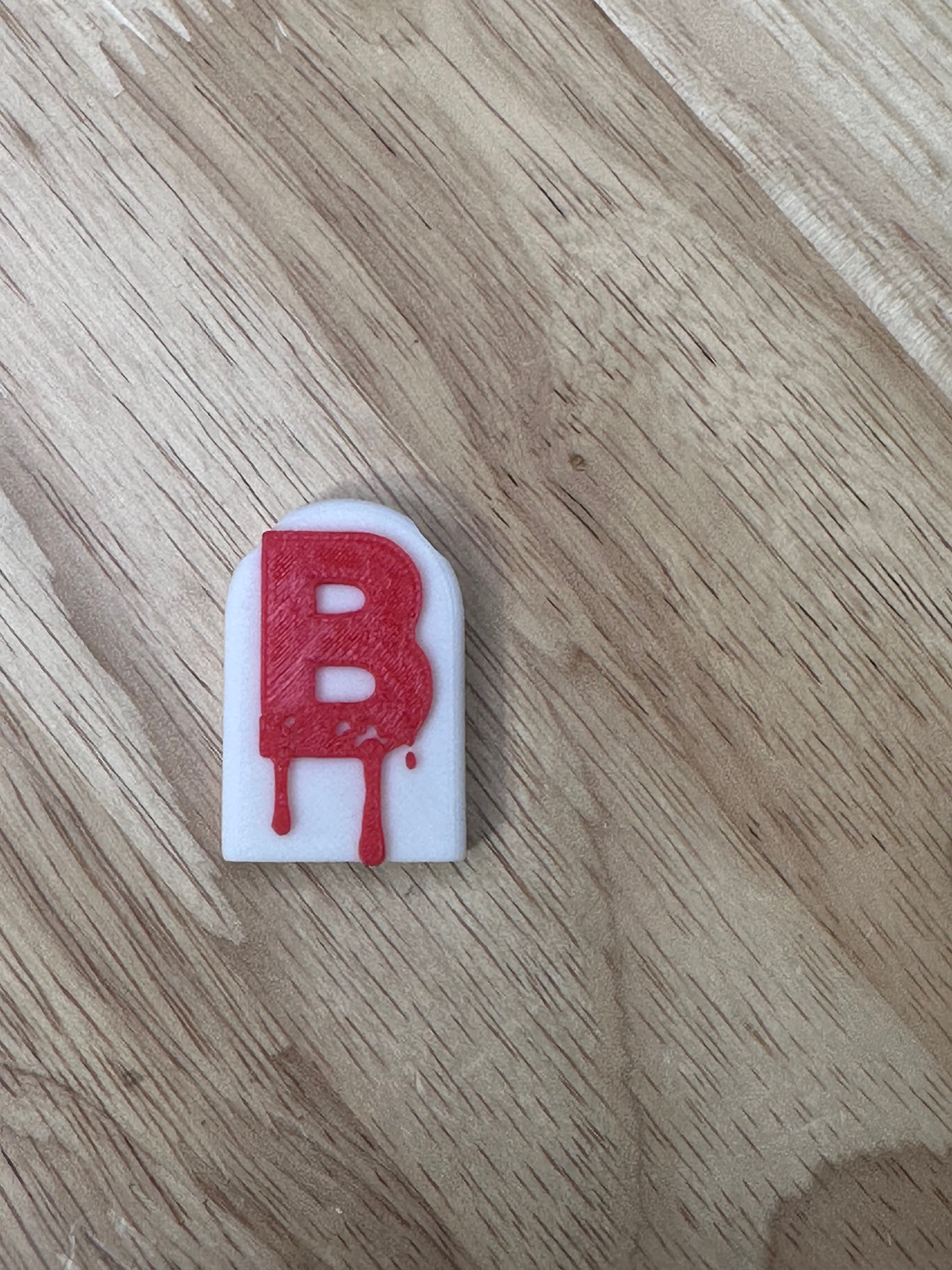 Eerie Elegance: Halloween Headstone Alphabet Keychain - Personalize Your Spooky Style! LETTER B 3d model