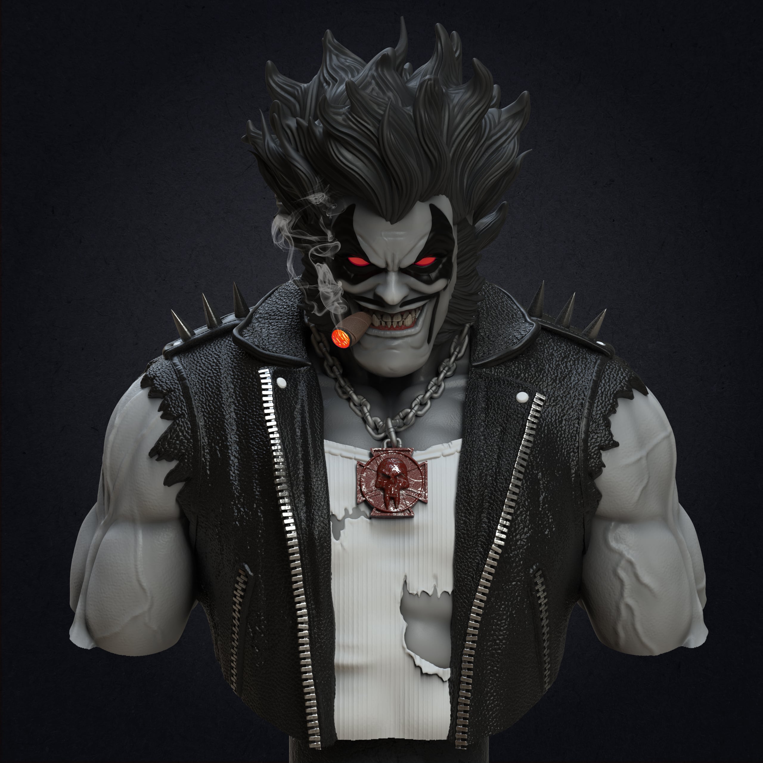 Lobo bust (Pre-Supported) 3d model