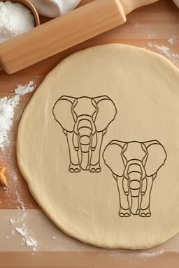 Elephant Cookie Cutter, Biscuit Cutter 3d model
