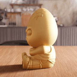 Grumpy Bad Egg Character Figurine 3d model