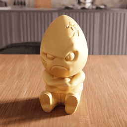 Grumpy Bad Egg Character Figurine 3d model