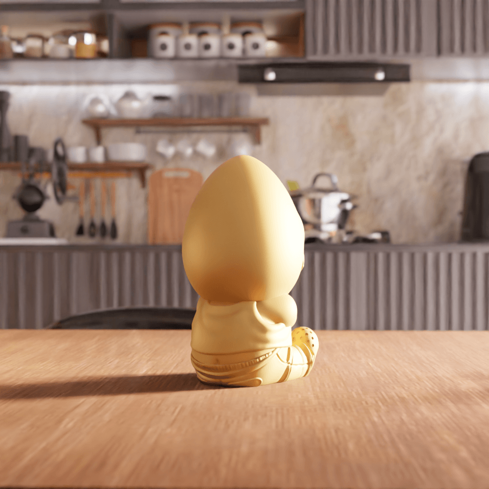 Grumpy Bad Egg Character Figurine 3d model