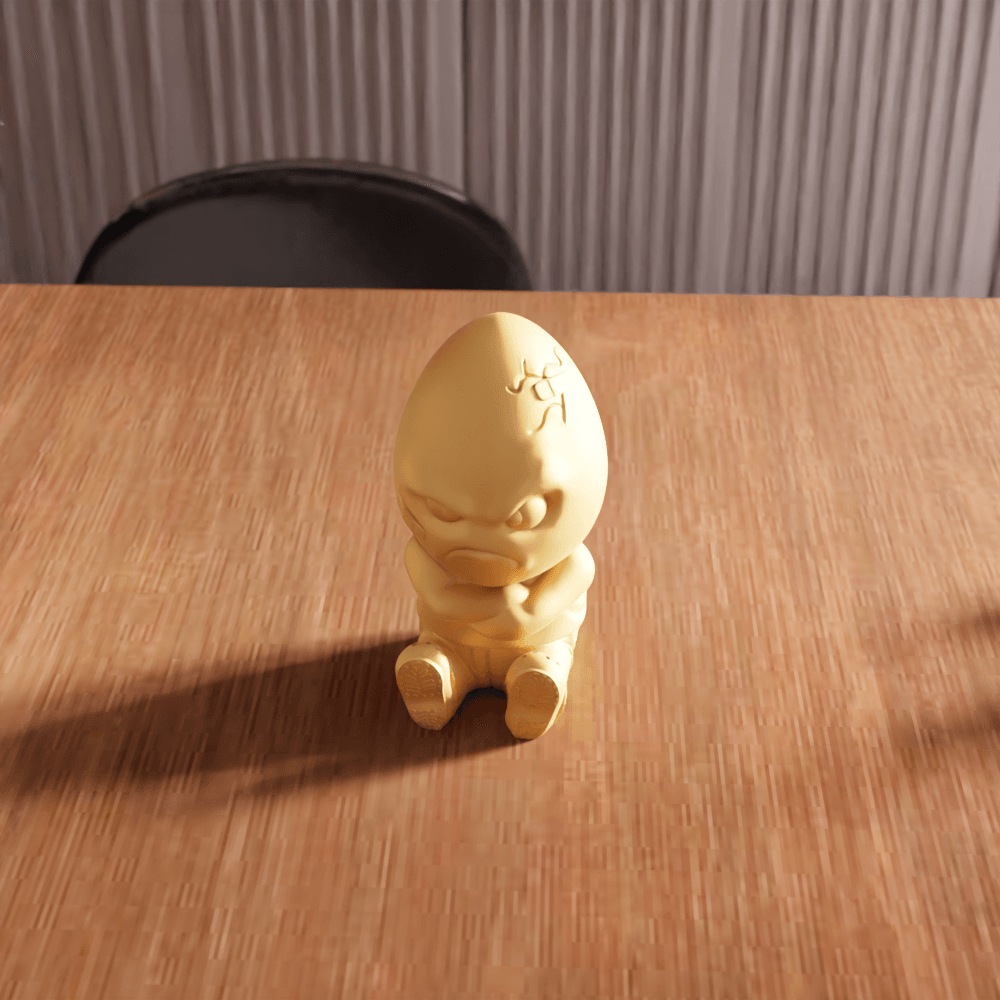 Grumpy Bad Egg Character Figurine 3d model
