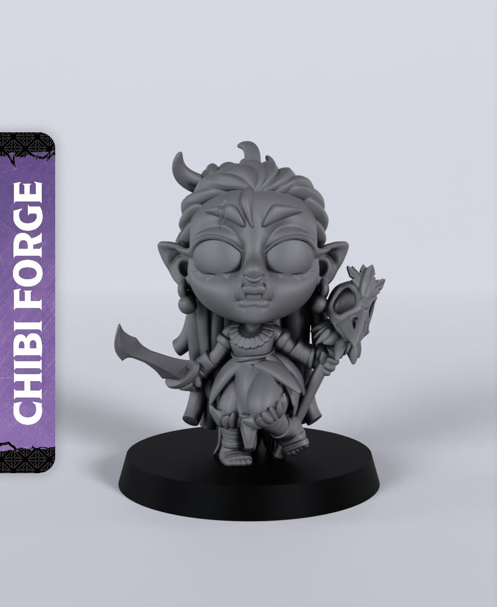 Female Half-Orc Wizard - With Free Dragon - 5e DnD Inspired for RPG and Wargamers 3d model