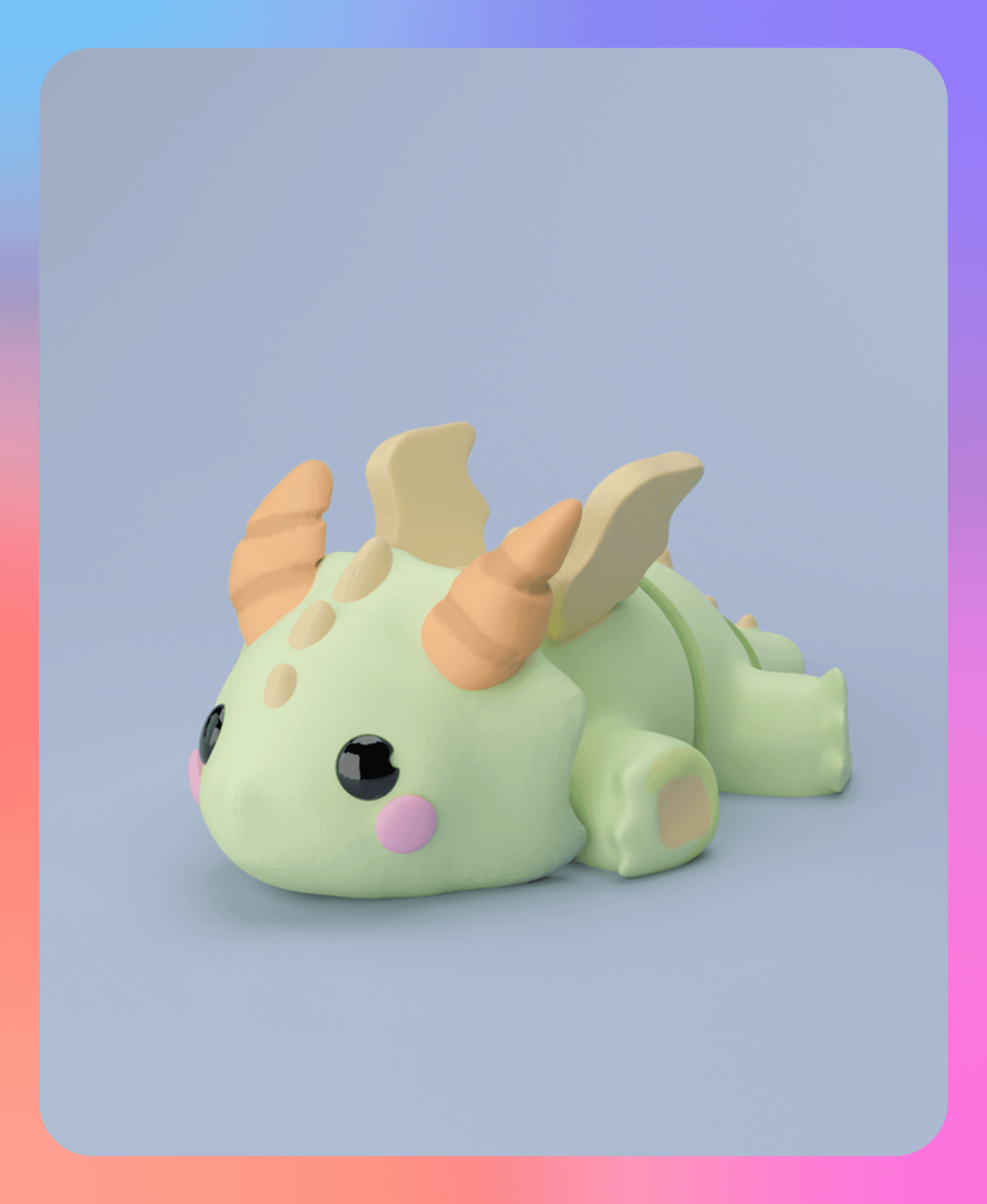 3D Flexi Baby Dragon Keychain 3d model