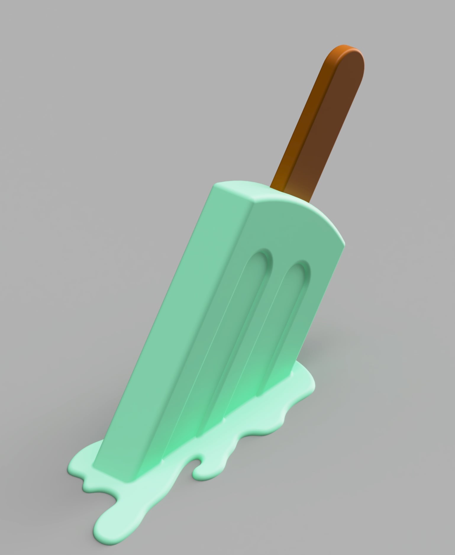 Melting Ice Cream Popsicle 3d model