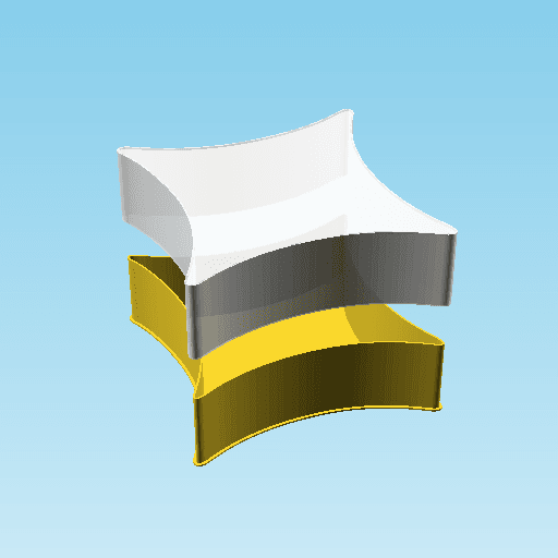 BLACK FOUR POINTED STAR, nestable box (v1) 3d model