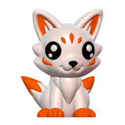 Cute Cryptid Baby Kitsune Fox Spirit 3D Printable Fantasy Model 3d model