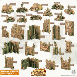 Viking's Village Set (Pre-Suppported) 3d model