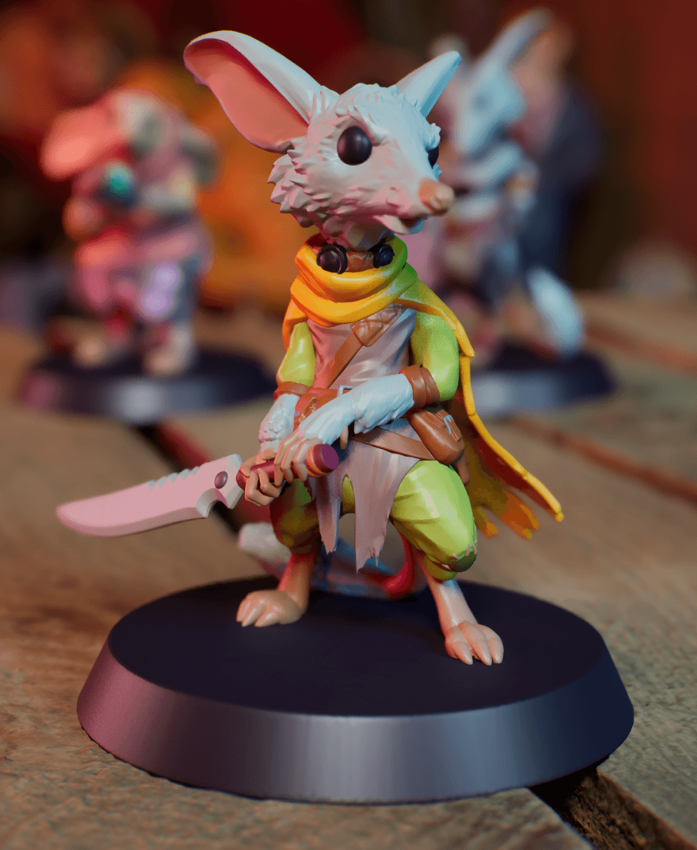 Drongo the Stoic Fighter Bilby - Tabletop Mini 3d model