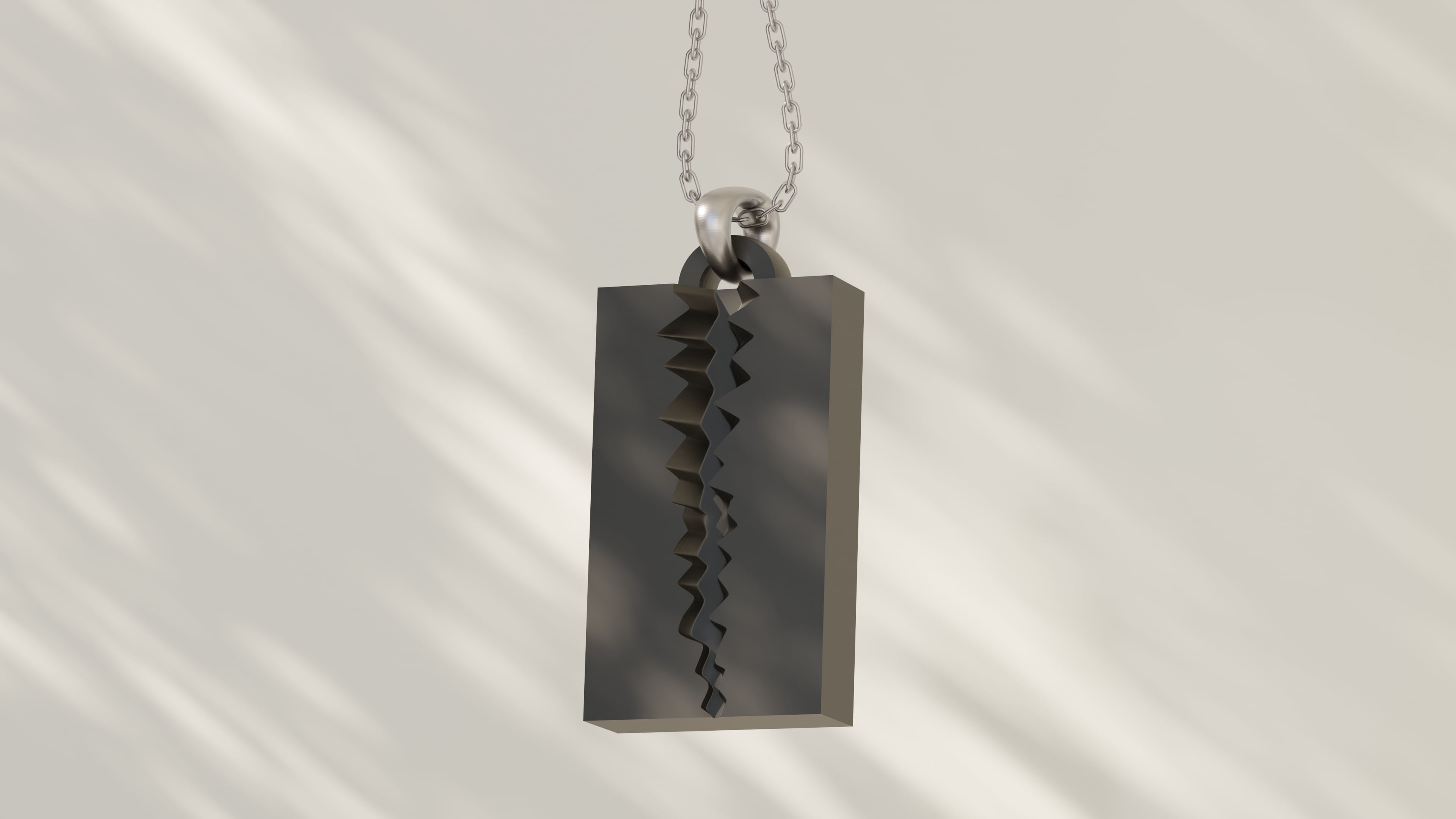 Blade Split Pendant – Razor Blade-Inspired Jewelry 3d model