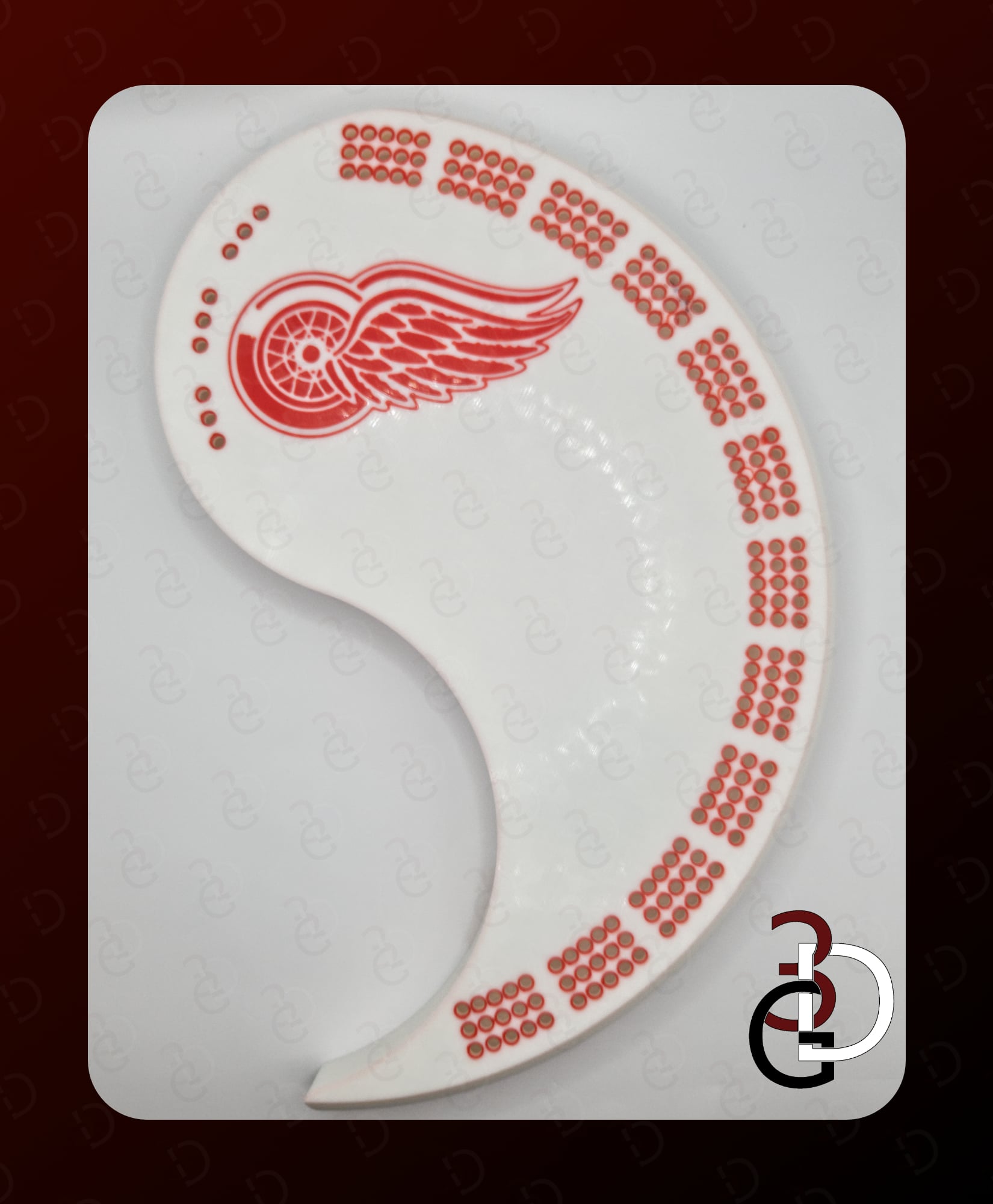 Yin Yang Cribbage Board - Detroit Red Wings 3d model