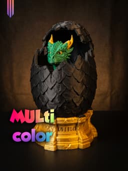 Dragon Egg Hatchling Display 3MF | Fantasy Decor Multi-Color | HighDetail 3d model