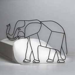 Elephant Line Art - Desktop Line Art 3d model
