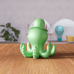 Octopus Figurine - Desk Decor Sculpture 3d model