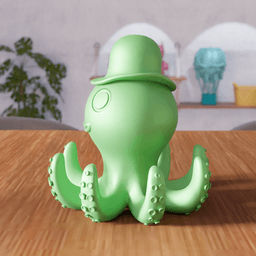 Octopus Figurine - Desk Decor Sculpture 3d model