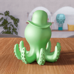 Octopus Figurine - Desk Decor Sculpture 3d model