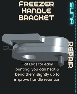 Freezer Handle Bracket (GE REPAIR/UPGRADE) 3d model
