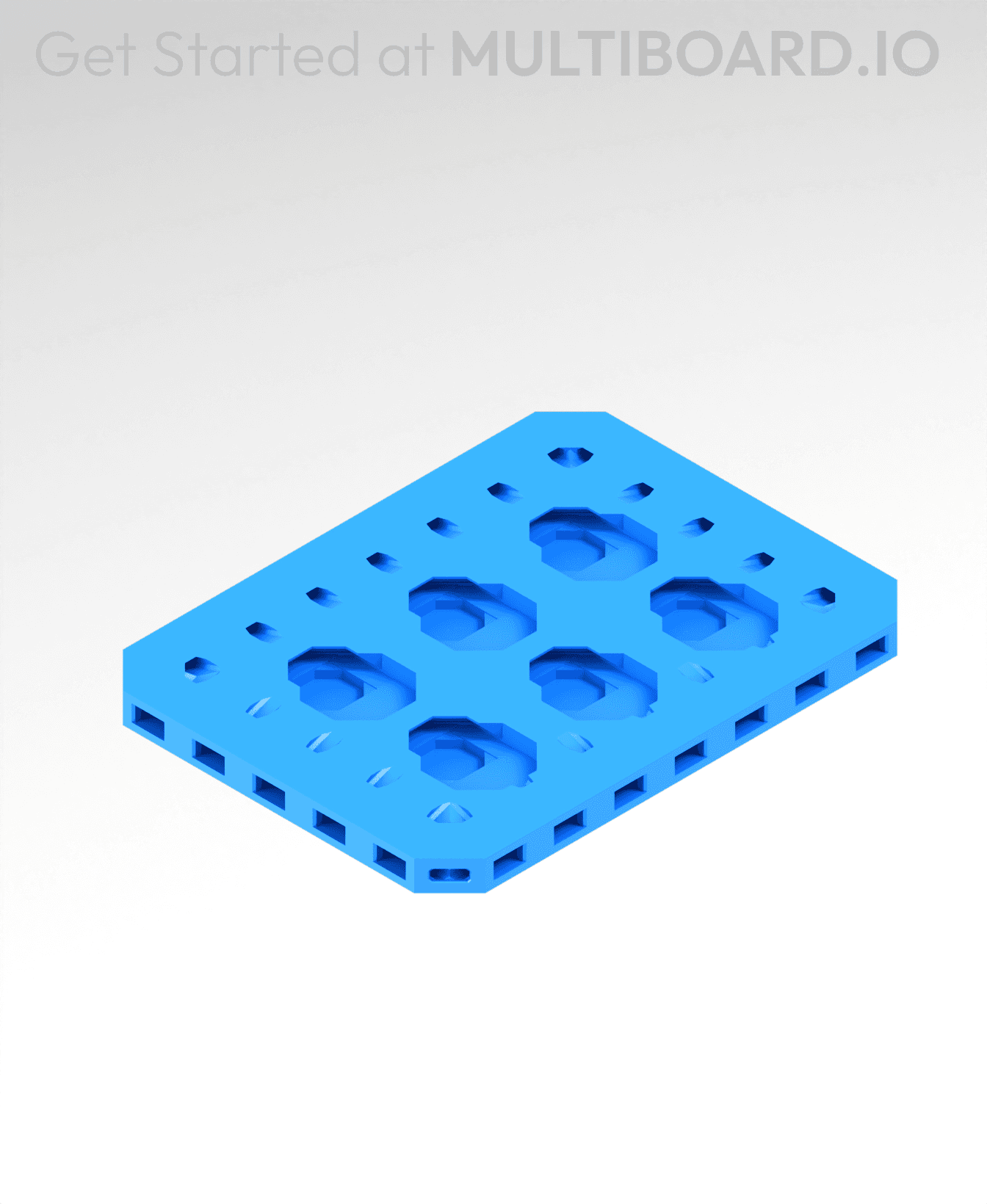 4x3 MU - Point Hole MU - MultiBoard Plate 3d model