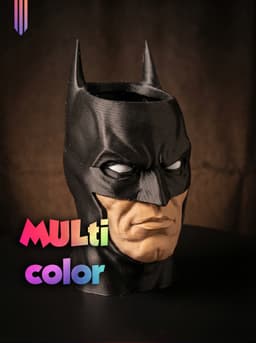 Batman Head Planter 3MF | DC Multi-Color | FDM 3d model