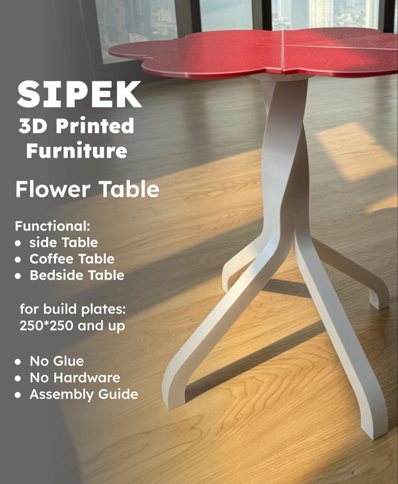 Sipek Flower Table - 3D printed Side Table 3d model