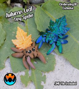 Tiny Spider Autumn Leaf 3d model