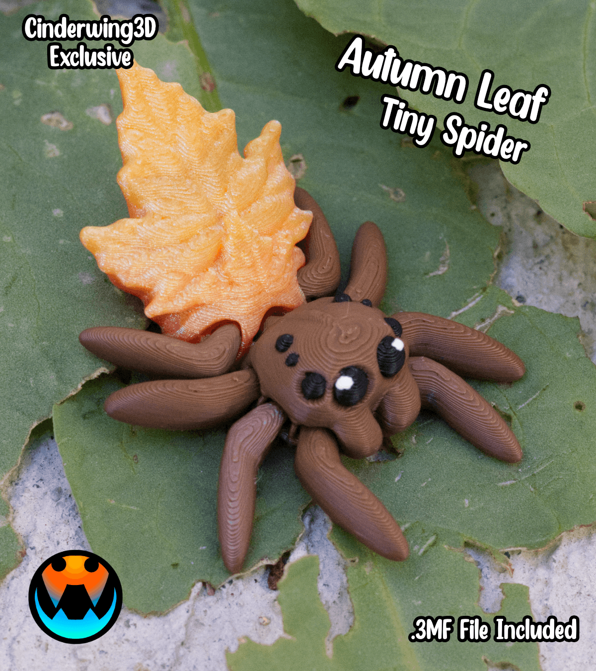 Tiny Spider Autumn Leaf 3d model