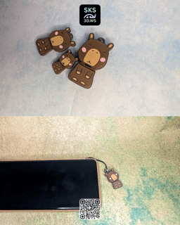 Capybara Wiggle Keyring 3d model