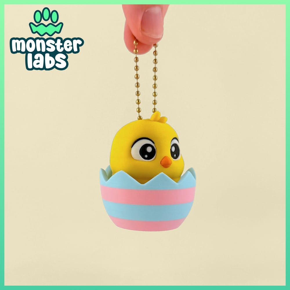 Hatchling: Chick Fidget Clicker Keychain 3d model