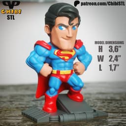 Superman Chibi STL for 3D Printing ChibiSTL 3DXM 3d model