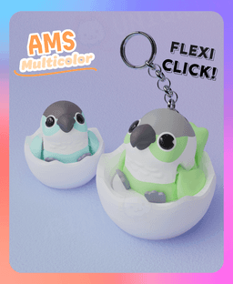Flexi Clicker Green Cheeked Conure Parrot Keychain (Multicolor) 3d model