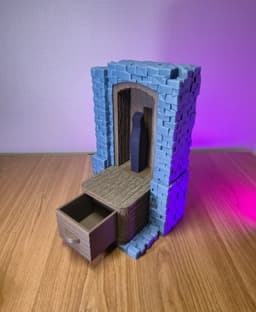 Medieval Self-Care Station with Tray and Drawer 3d model