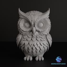 3D Decorative Owl Model: Natural Elegance for Your Home 3d model