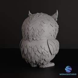 3D Decorative Owl Model: Natural Elegance for Your Home 3d model