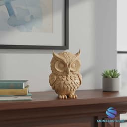 3D Decorative Owl Model: Natural Elegance for Your Home 3d model