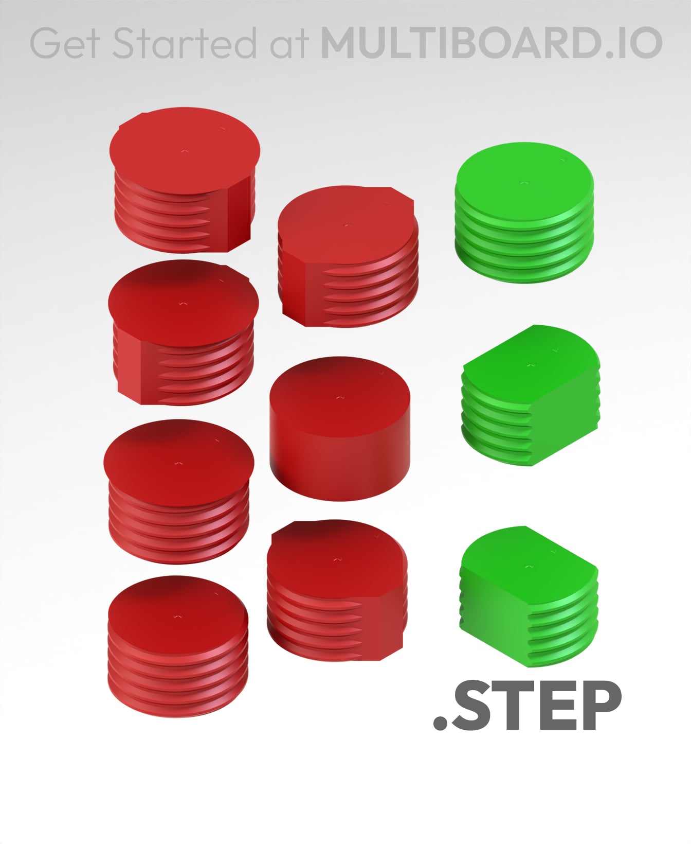 Big Threads - STEP Multiboard Remixing Files 3d model