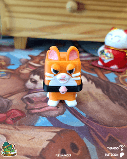 Tabby Block Cat | Clicker | Multicolor 3d model