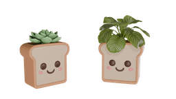 KawaiiBreadPLanter.3mf 3d model