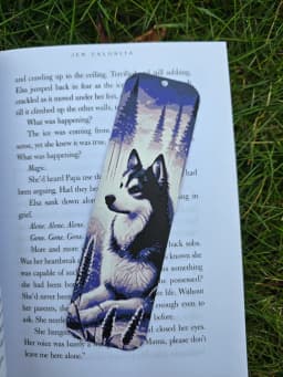 Violet Husky 3D Printed Bookmark โ HueForge Multi-Color Design 3d model